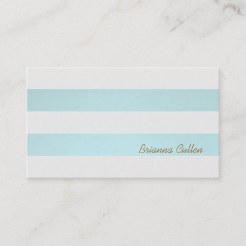 Simple Striped Light Turquoise Blue Groupon Business Card