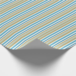 simple, striped pattern , olive and blue throw pil wrapping paper