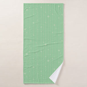 Simple stripes and dots minimal mint green bath towel