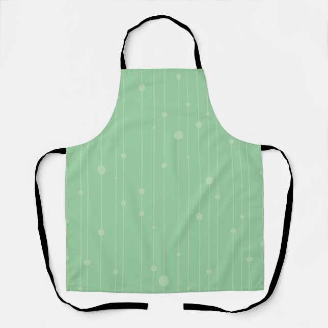 Simple stripes and dots modern mint green  apron (Front)