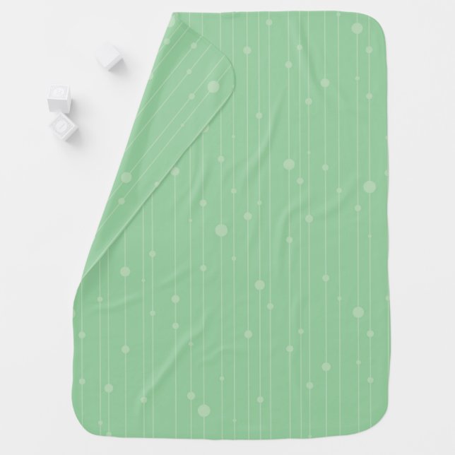 Simple stripes and dots modern mint green  baby blanket (In Situ)