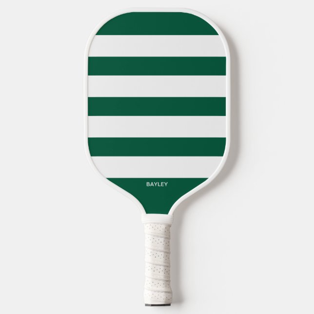 Simple Stripes, Any Color, Custom Monogram Name Pickleball Paddle (Front)