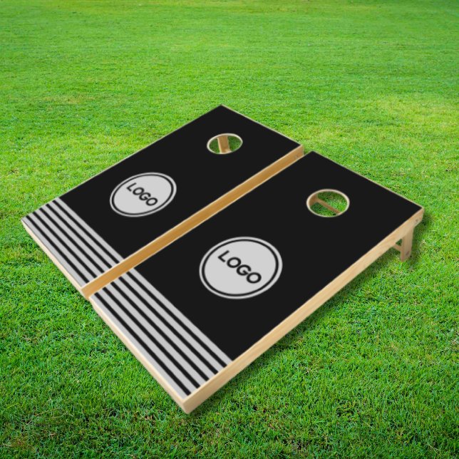Simple Stripes Custom Business Logo Cornhole Set (Simple Stripes Custom Business Logo Cornhole Set)