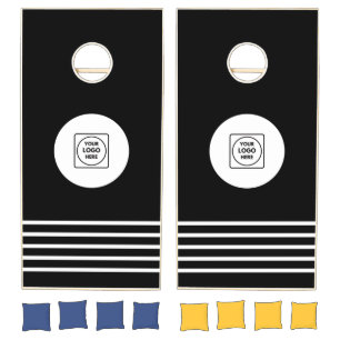 Simple Stripes Custom Logo Business Cornhole Set