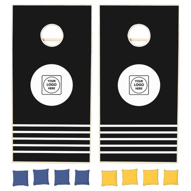 Simple Stripes Custom Logo Business Cornhole Set (Set)
