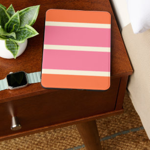 Simple Stripes in Pink, Orange and Cream Kindle Cover