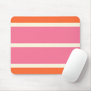 Simple Stripes in Pink, Orange and Cream Mouse Pad