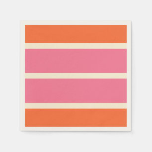 Simple Stripes in Pink, Orange and Cream Napkins