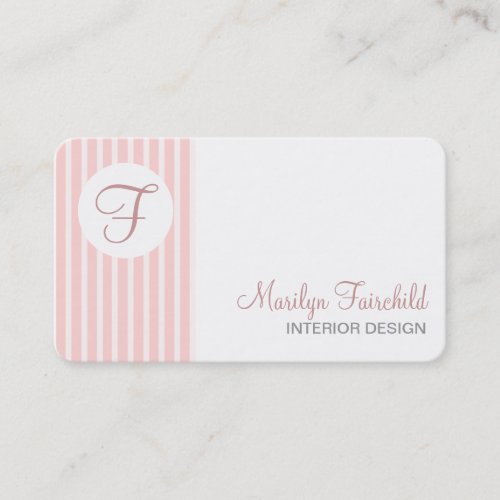 Simple Stripes Monogram Business Card Template
