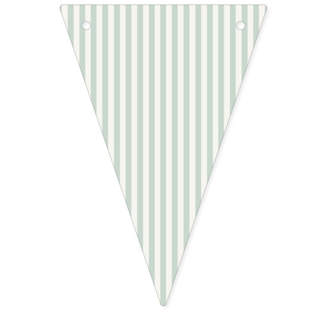 Simple Stripes - Muted Sage Bunting Flags (First Flag)