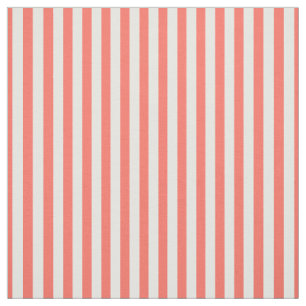 Simple Stripes Pattern Coral/White Trendy Fabric
