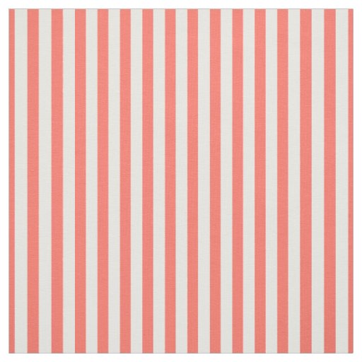 Simple Stripes Pattern Coral/White Trendy Fabric