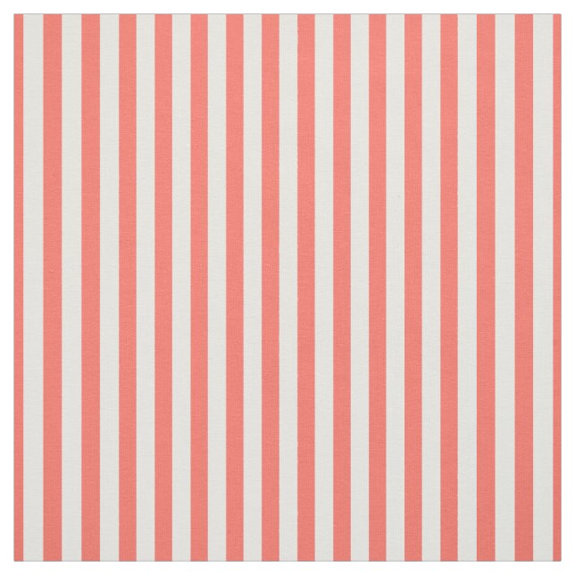 Simple Stripes Pattern Coral/White Trendy Fabric (Swatch)