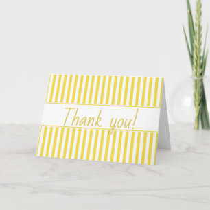 Simple Stripes Pattern - Geometric Yellow/White Thank You Card