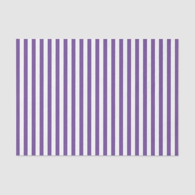 Simple Stripes Pattern Purple/White Geometric I Tissue Paper (Front)