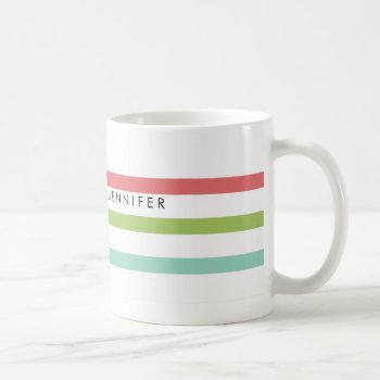 Simple Stripes Personalized Mug by charmingink at Zazzle