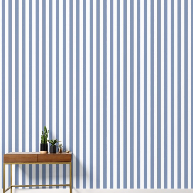 Simple Stripes - Slate Blue Wallpaper (Hallway)