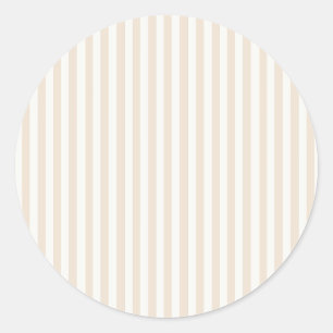 Simple Stripes - Soft Linen Classic Round Sticker