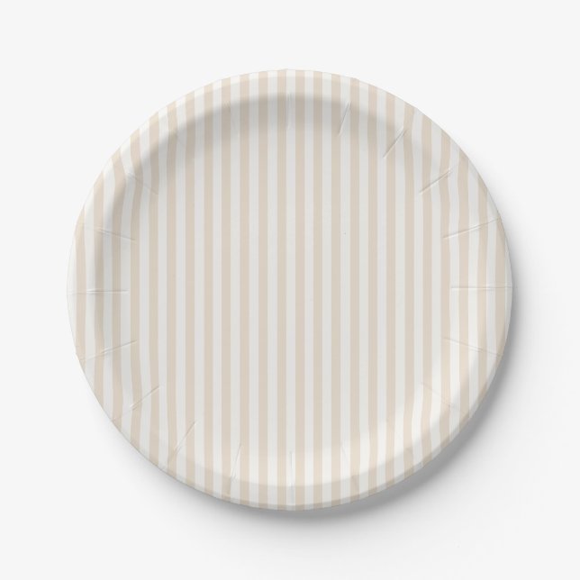 Simple Stripes - Soft Linen Paper Plates (Front)