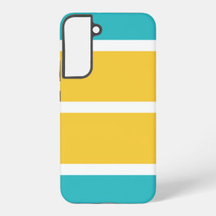Simple Stripes - Turquoise and yellow Samsung Galaxy S22+ Case