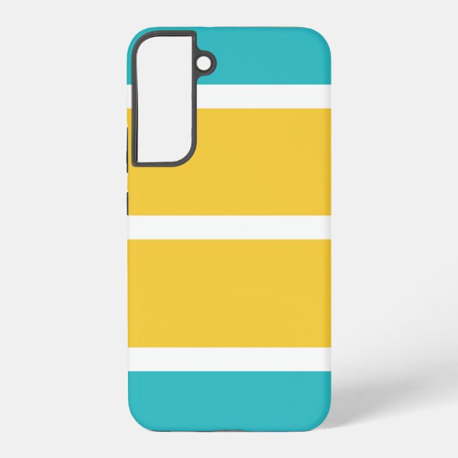 Simple Stripes - Turquoise and yellow Samsung Galaxy Case (Back)