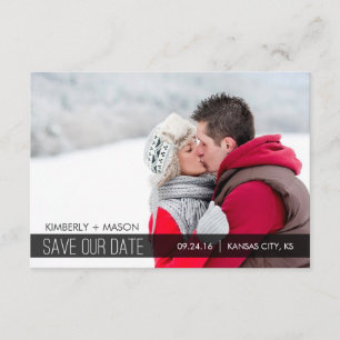 Simple Stripes Wedding Save the Date Mini Invite