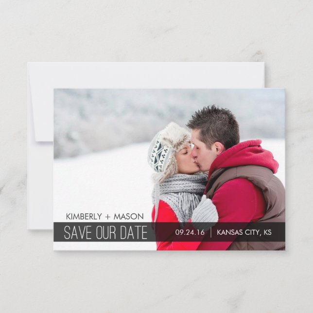Simple Stripes Wedding Save the Date Mini Invite (Front)