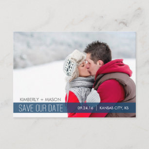 Simple Stripes Wedding Save the Date Mini Invite