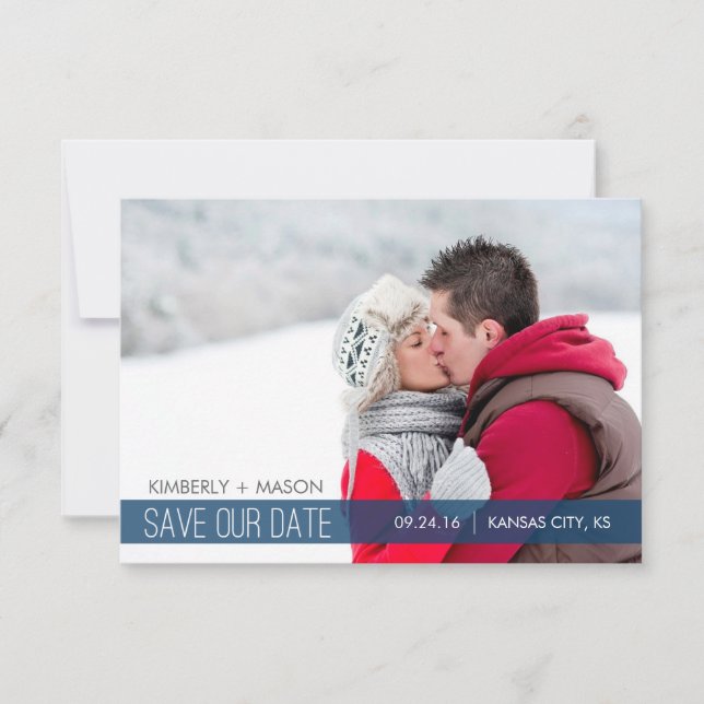 Simple Stripes Wedding Save the Date Mini Invite (Front)