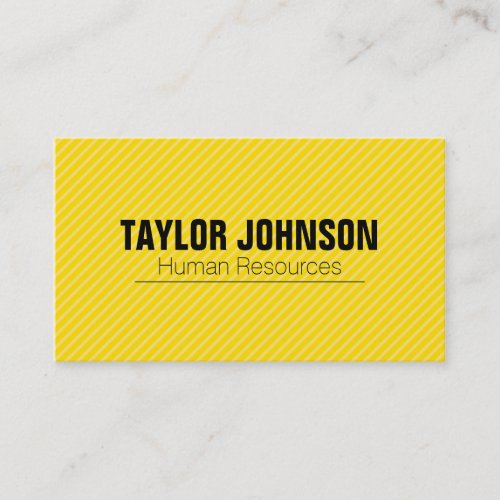 Simple  Stripes Yellow Business Card