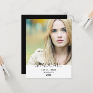 Simple Student Photo Graduation Small Announcement