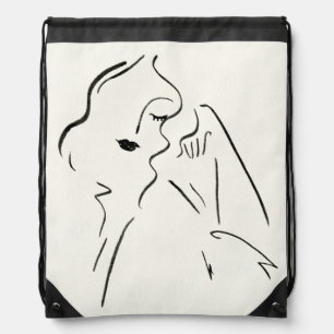 Simple Study - Sketch of a Lady Drawstring Bag