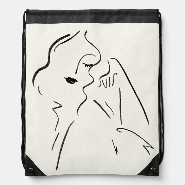 Simple Study - Sketch of a Lady Drawstring Bag (Front)