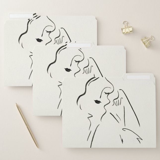 Simple Study - Sketch of a Lady File Folder (Set)