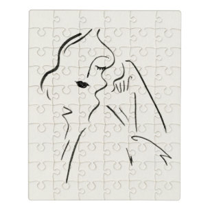 Simple Study - Sketch of a Lady Jigsaw Puzzle