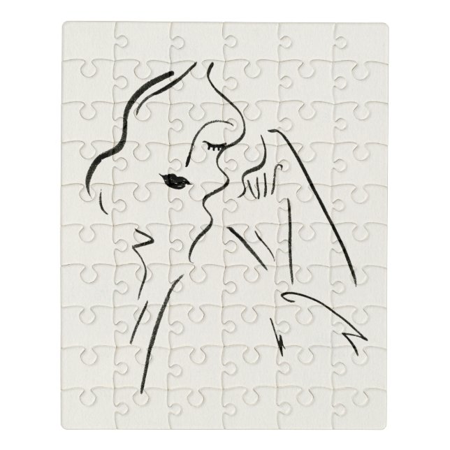 Simple Study - Sketch of a Lady Jigsaw Puzzle (Puzzle Vertical)