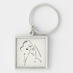 Simple Study - Sketch of a Lady Keychain