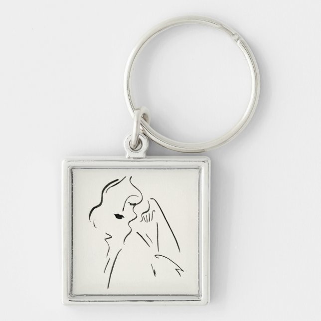 Simple Study - Sketch of a Lady Keychain (Front)