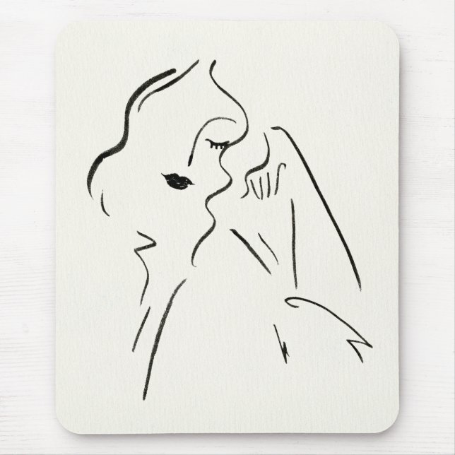 Simple Study - Sketch of a Lady Mouse Pad (Front)