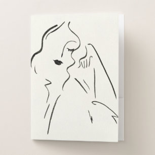 Simple Study - Sketch of a Lady Pocket Folder