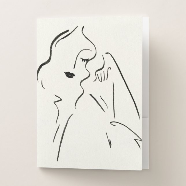 Simple Study - Sketch of a Lady Pocket Folder (Front)