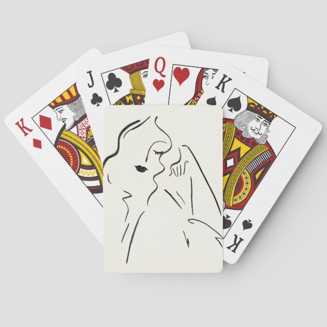 Simple Study - Sketch of a Lady Poker Cards (Back)