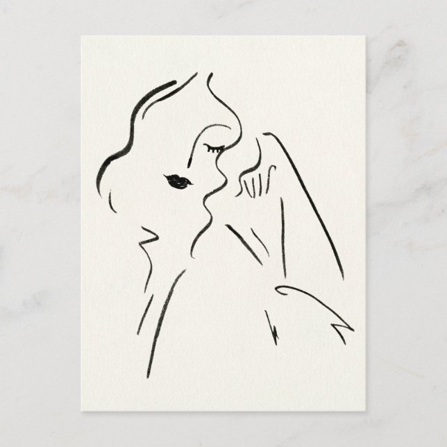 Simple Study - Sketch of a Lady Postcard (Front)