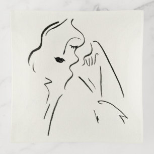 Simple Study - Sketch of a Lady Trinket Tray