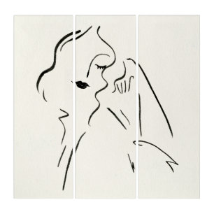 Simple Study - Sketch of a Lady Triptych