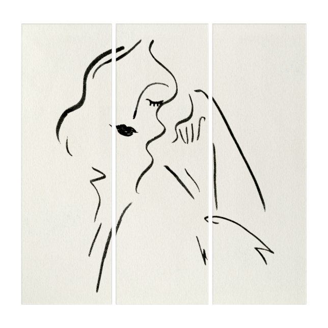 Simple Study - Sketch of a Lady Triptych (Front)