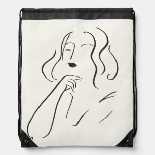 Simple Study - Sketch of a Woman Drawstring Bag