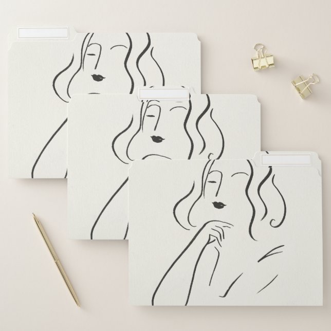 Simple Study - Sketch of a Woman File Folder (Set)