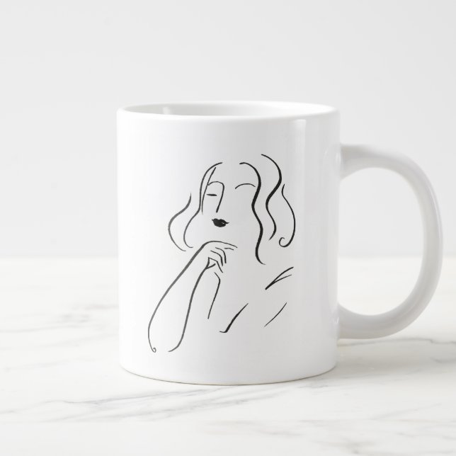 Simple Study - Sketch of a Woman Giant Coffee Mug (Right)