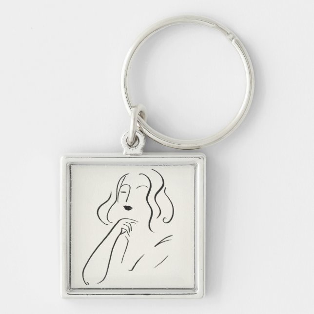 Simple Study - Sketch of a Woman Keychain (Front)